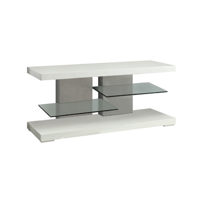 Coaster Cogswell 2-shelf TV Console Glossy White