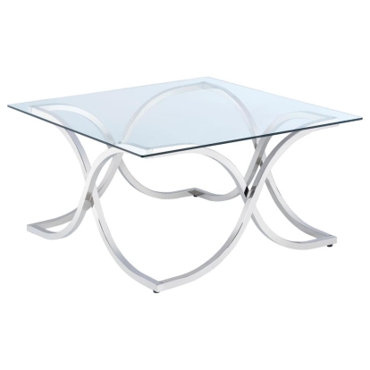 Coaster Piper Curved X-shaped Coffee Table Nickel and Clear Model 701918