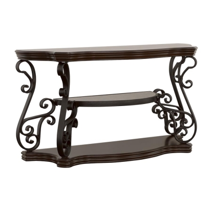 Coaster Laney Sofa Table Deep Merlot and Clear Model 702449