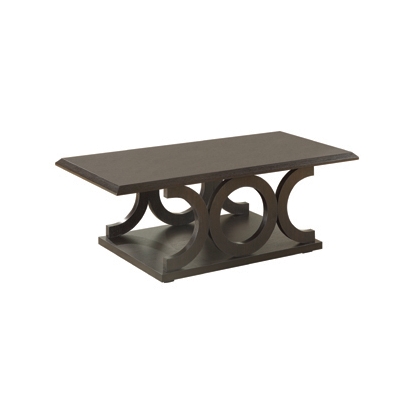 Coaster Shelly C-shaped Base Coffee Table Cappuccino
