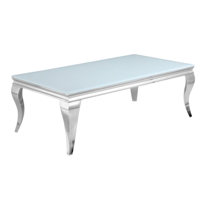 Coaster Luna Rectangle Coffee Table White and Chrome Model 707768