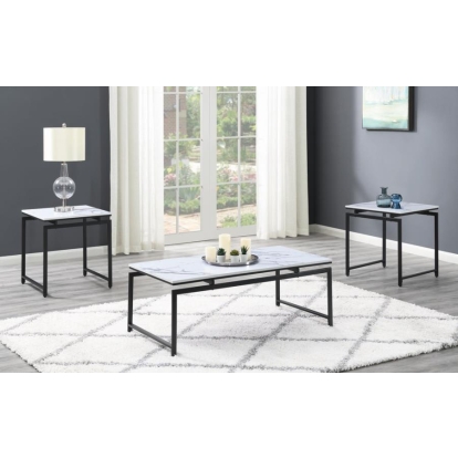 Coaster Clark 3-piece Occasional Set White and Dark Gunmetal Model 708153