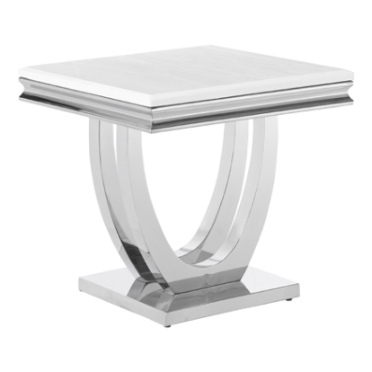 Coaster Kerwin U-base Square End Table White and Chrome