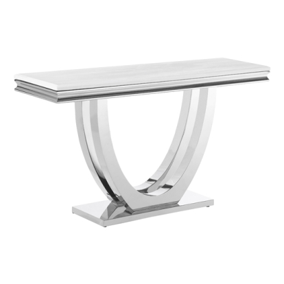 Coaster Kerwin U-base Rectangle Sofa Table White and Chrome