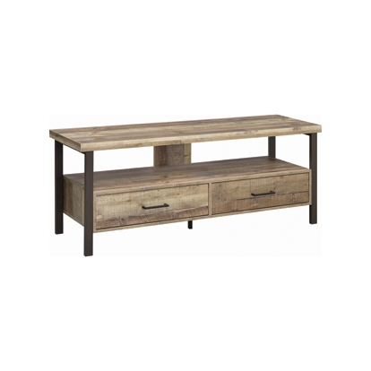 Coaster Ruston 59" 2-drawer TV Console Weathered Pine