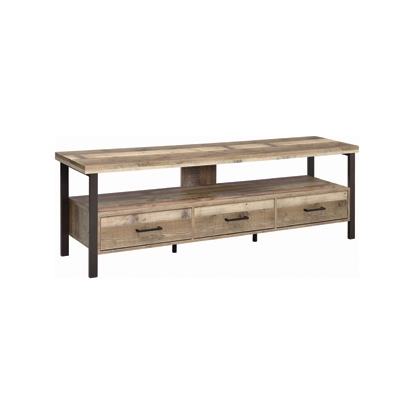 Coaster Ruston 71" 3-drawer TV Console Weathered Pine