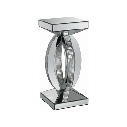 Coaster Amalia Square End Table with Lower Shelf Clear Mirror