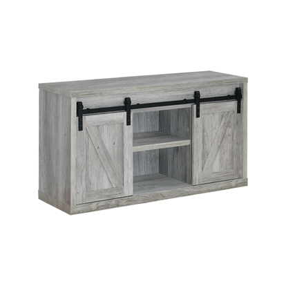 Coaster Brockton 48-inch 3-shelf Sliding Doors TV Console Grey Driftwood