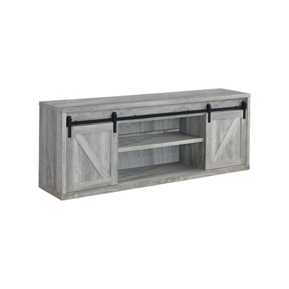 Coaster Brockton 71-inch 3-shelf Sliding Doors TV Console Grey Driftwood