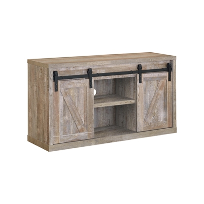 Coaster Brockton 48-inch 3-shelf Sliding Doors TV Console Weathered Oak