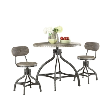 ACME Fatima 3PC Pack Adjustable Counter Height Table Set Model 73130