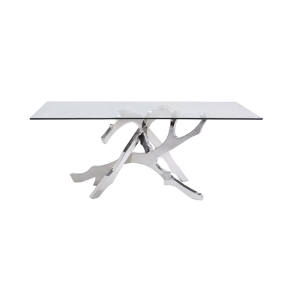 VIG Furniture Clear Glass Dining Table SKU VGVCT8111-STL - Product ID 73830