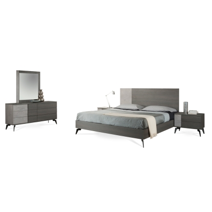 Queen Nova Domus Palermo Italian Modern Faux Concrete & Grey Bedroom Set Bedroom Set Grey furniture-00174783 Vig Furniture VGACPALERMO-SET-Q