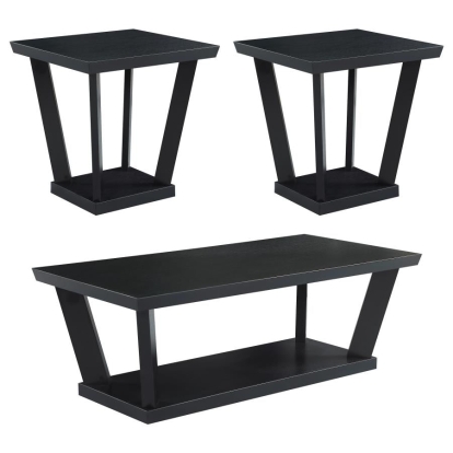 Coaster Aminta 3-piece Occasional Set with Open Shelves Black Model 753434