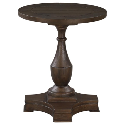 Coaster Morello Round End Table with Pedestal Base Coffee Model 753447