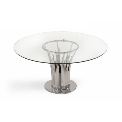 VIG Furniture Clear Glass Dining Table SKU VGVC-T817-RND - Product ID 75587