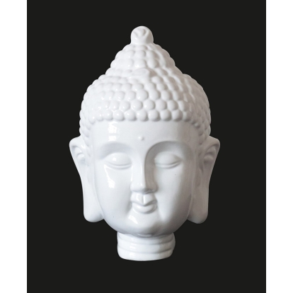 Modrest Modern White Buddha Head Sculpture Sculpture White furniture-00176364 Vig Furniture VGTHSZ-0777-WHT