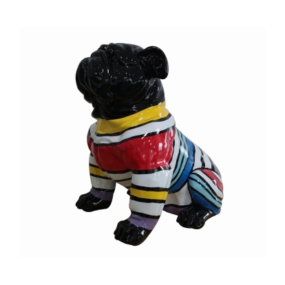 Modrest Modern Black & Colorful Sweater Pug Sculpture Sculpture Multi-Toned furniture-00176374 Vig Furniture VGTHCH-0030