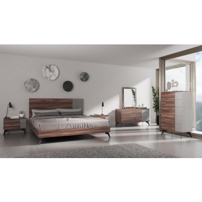 VIG Furniture Walnut Bedroom Set SKU VGACPALERMO-WAL-SET - Product ID 76640|76641