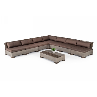 VIG Furniture Grey Sectional Sofa SKU VGLB-RIVI-RECT-SET - Product ID 76683