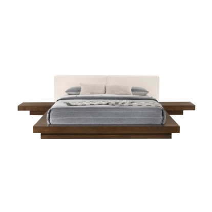 VIG Furniture Walnut Bed SKU VGMABR-90-WAL-WHT - Product ID 76814|76813|76814A|76813A