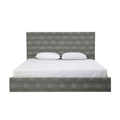 Modrest Dynasty - Modern Shagreen Bed Bed Grey furniture-00179091|80464 Vig Furniture VGVCBD2108-GRY-BED-EK