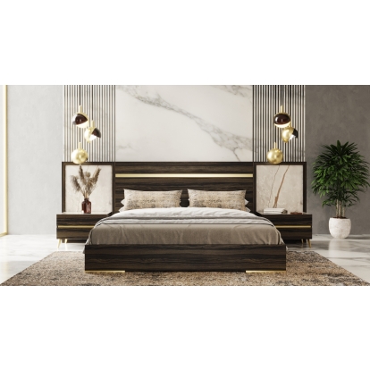 VIG Furniture Brown Bedroom Set SKU VGACVELONDRA-BED-2NS - Product ID 79409|79410