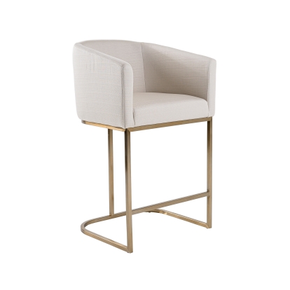 Modrest Yukon - Modern Off White Fabric & Brushed Brass Counter Chair Bar Stool Off-White furniture-00179787 Vig Furniture VGVC-B8362B-CC