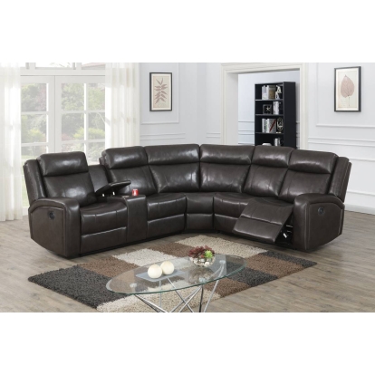 Poundex 3-Pcs Power Reclining Sectional Model F86626