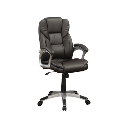 Coaster Kaffir Adjustable Height Office Chair Dark Brown and Silver