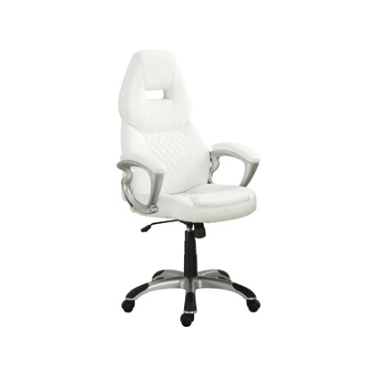 Coaster Bruce Adjustable Height Office Chair White and Silver
