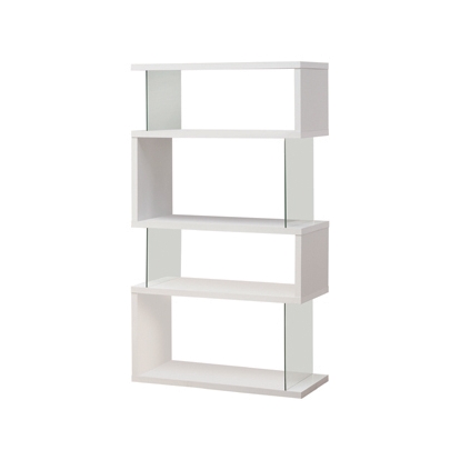Coaster Emelle 4-tier Bookcase White and Clear