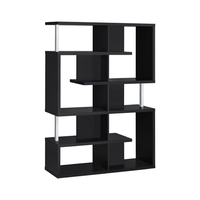 Coaster Hoover 5-tier Bookcase Black and Chrome