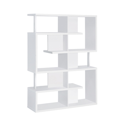 Coaster Hoover 5-tier Bookcase White and Chrome