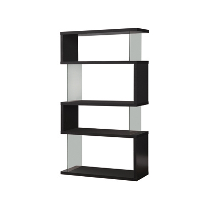 Coaster Emelle 4-tier Bookcase Black and Clear
