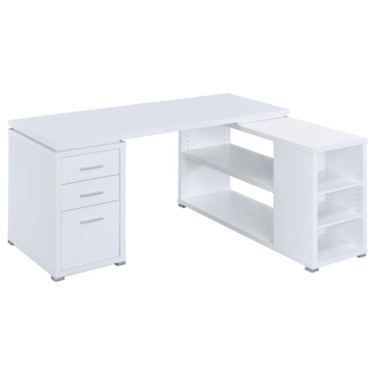 Coaster Yvette L-shape Office Desk White Model 800516
