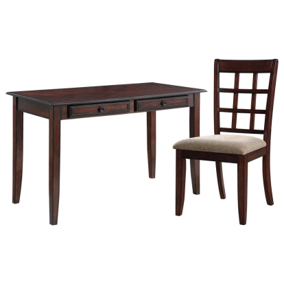 Coaster Newton 2-piece Writing Desk Set Chestnut and Tan Model 800778