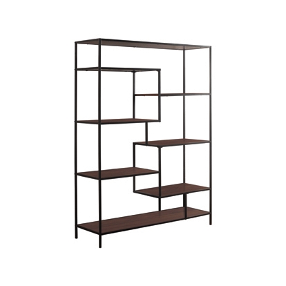 Coaster Asher 7-shelf Geometric Bookcase Walnut