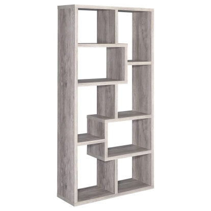 Coaster Theo 10-shelf Bookcase Grey Driftwood Model 801137