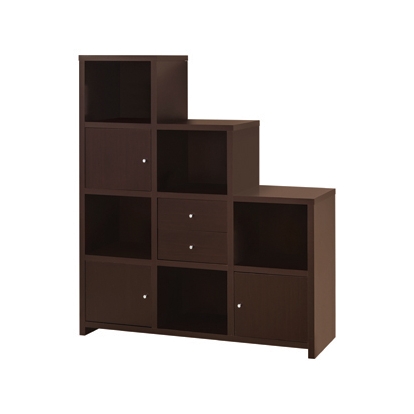 Coaster Spencer Bookcase with Cube Storage Compartments Cappuccino