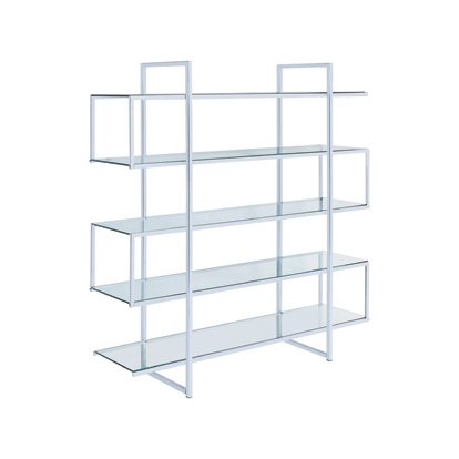 Coaster Elmer 5-shelf Bookcase Chrome and Clear