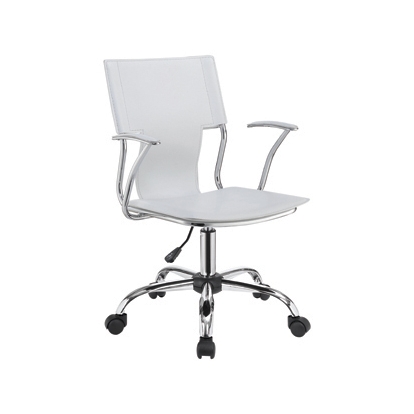 Coaster Himari Adjustable Height Office Chair White and Chrome