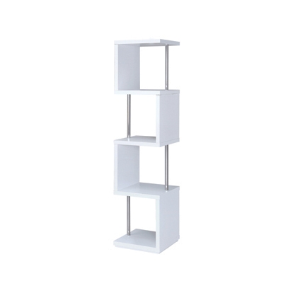 Coaster Baxter 4-shelf Bookcase White and Chrome