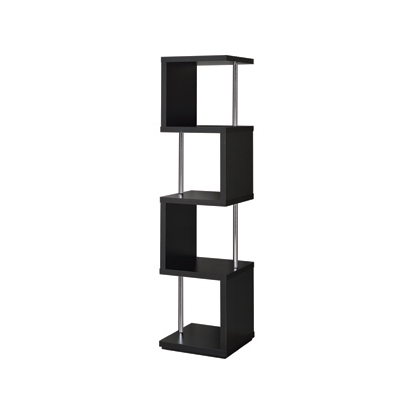 Coaster Baxter 4-shelf Bookcase Black and Chrome