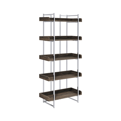 Coaster Angelica 5-shelf Bookcase Walnut and Chrome