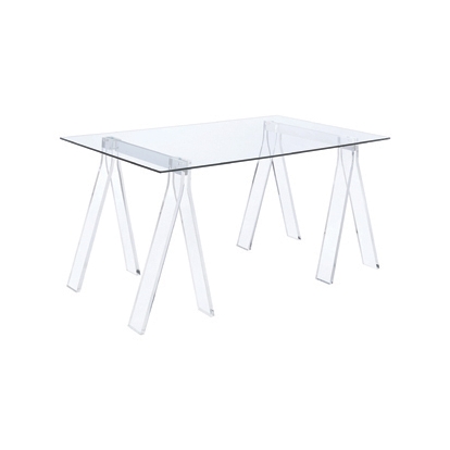 Coaster Amaturo Writing Desk with Glass Top Clear