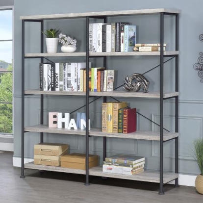 Coaster Analiese 4-shelf Open Bookcase Grey Driftwood