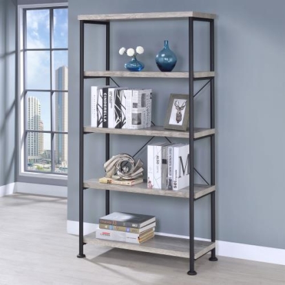 Coaster Analiese 4-shelf Bookcase Grey Driftwood