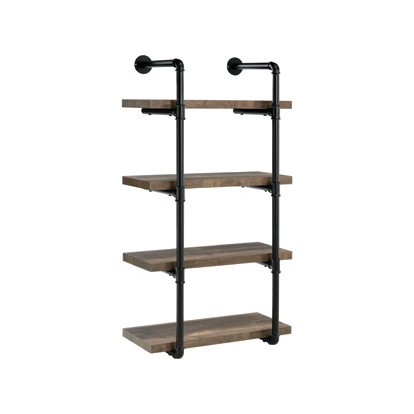 Coaster Elmcrest 24-inch Wall Shelf Black and Rustic Oak