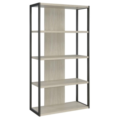 Coaster Loomis 4-shelf Bookcase Whitewashed Grey Model 805883